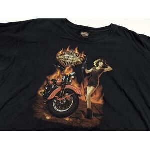 Harley Davidson T‎ Shirt Mens 2X Girl Welding Biker Chopper Motorcycle Tee 08 NC
